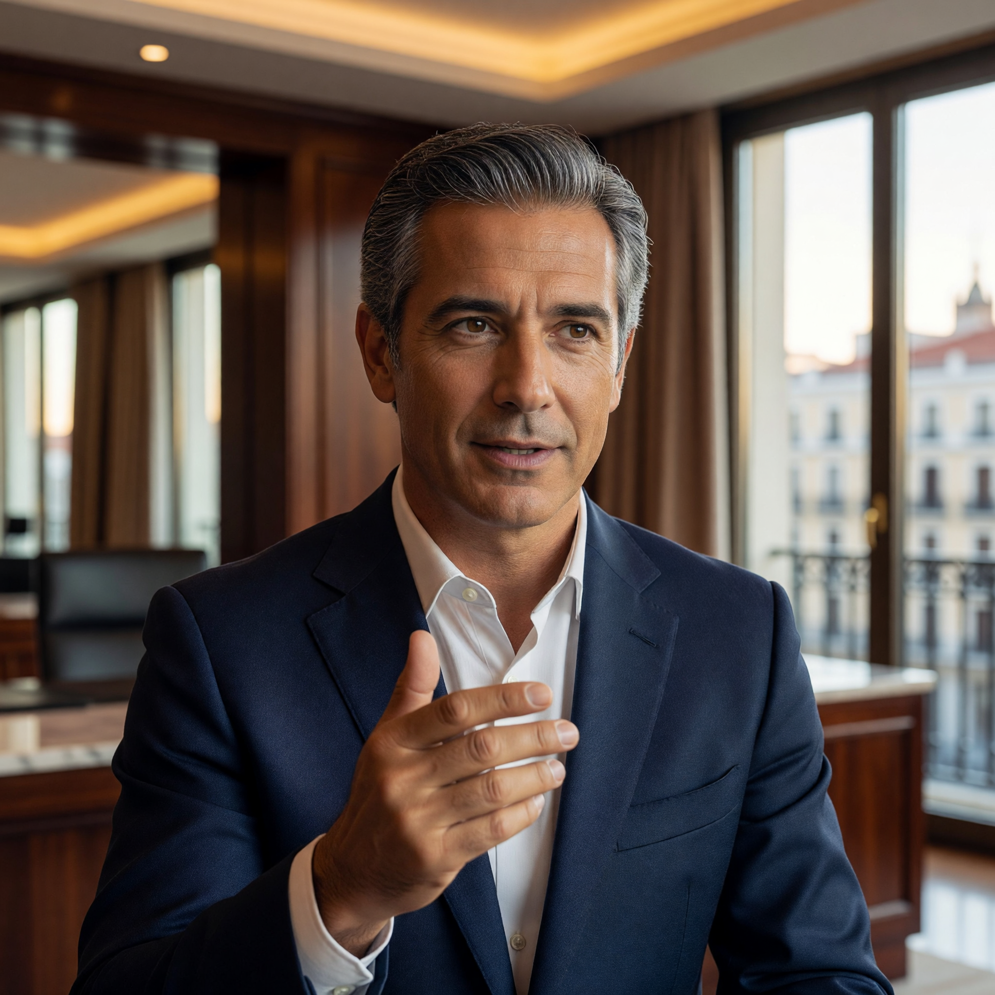 Coach de liderazgo en sesión de trabajo con directivo en Madrid